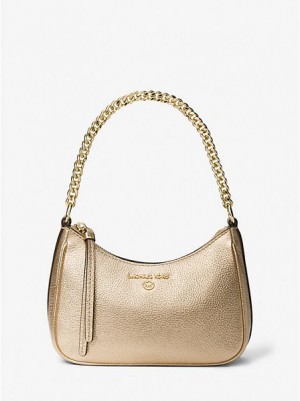 Borse A Tracolla Michael Kors Jet Set Charm Small Metallic Pebbled Pelle Donna Oro | 695820-MTD