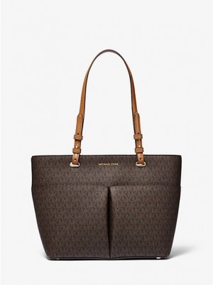 Borse Tote Michael Kors Bedford Medium Logo Donna Marroni | 083495-SHJ