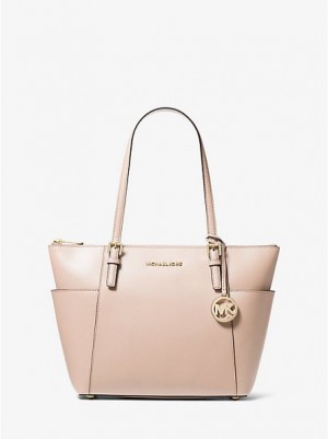 Borse Tote Michael Kors Jet Set Large Crossgrain Pelle Donna Rosa | 058167-KRD