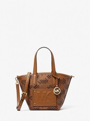 Borse Tote Michael Kors Kimber Small 2-in-1 Perforated And Embossed Faux Pelle Donna Marroni | 174092-KEV