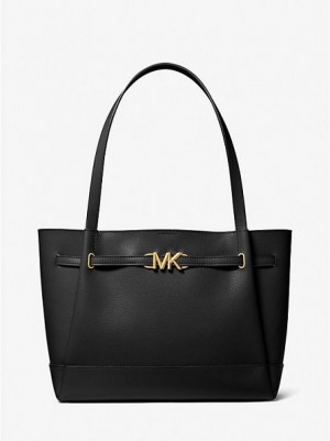 Borse Tote Michael Kors Reed Large Pebbled Pelle Donna Nere | 384026-HFS