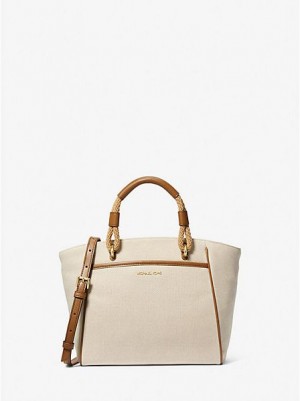 Borse Tote Michael Kors Talia Small Cotone Tela Donna Beige | 520873-IPO