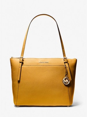 Borse Tote Michael Kors Voyager Large Pebbled Pelle Donna Gialle | 082631-DTM