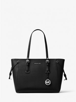 Borse Tote Michael Kors Voyager Medium Crossgrain Pelle Donna Nere | 058271-MHZ