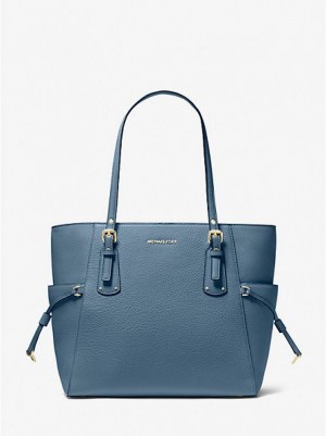 Borse Tote Michael Kors Voyager Small Pebbled Pelle Donna Blu | 916578-WKZ