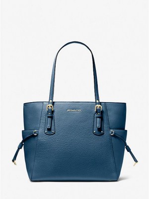 Borse Tote Michael Kors Voyager Small Pebbled Pelle Donna Blu | 298540-CXS