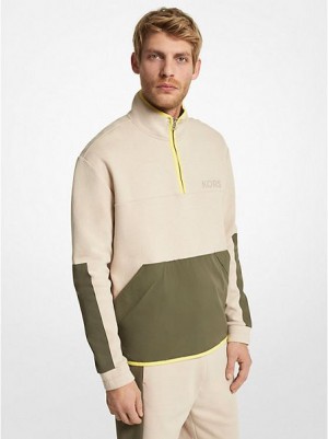 Felpe Michael Kors Cotone Blend Half-zip Uomo Corallo Marroni | 261085-VDW