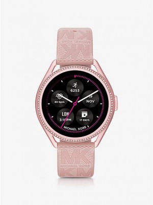 Orologi Michael Kors Access Gen 5e Mkgo And Logo Rubber Smart Uomo Rosa | 124896-VCP