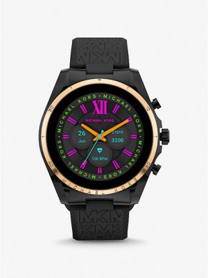 Orologi Michael Kors Gen 6 Bradshaw And Logo Silicone Smart Donna Nere Oro | 463950-OAW