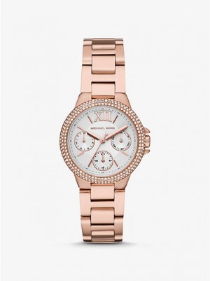 Orologi Michael Kors Mini Camille Pave Donna Rosa Oro | 064987-VFJ