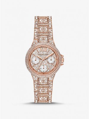 Orologi Michael Kors Mini Camille Pave Donna Rosa Oro | 067542-BOC