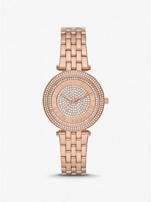 Orologi Michael Kors Mini Darci Pave Donna Rosa Oro | 947205-ONU