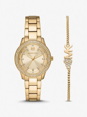 Orologi Michael Kors Mini Tibby Pave Donna Oro | 340267-ITC