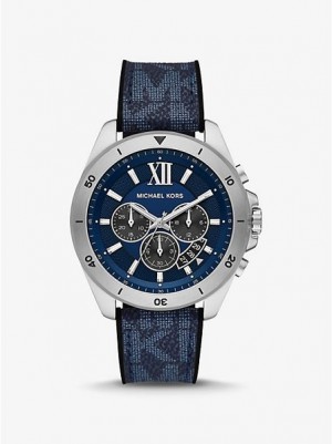 Orologi Michael Kors Oversized Brecken Logo Uomo Argento | 082195-LVH