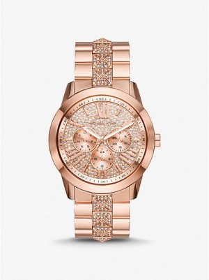 Orologi Michael Kors Oversized Bryn Pave Donna Rosa Oro | 753968-PQA