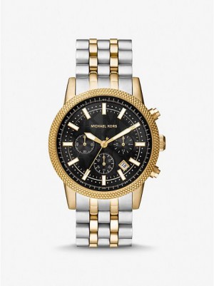 Orologi Michael Kors Oversized Hutton Uomo Argento Oro | 069321-ZAY