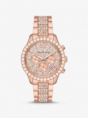 Orologi Michael Kors Oversized Layton Pave Donna Rosa Oro | 035487-PUC