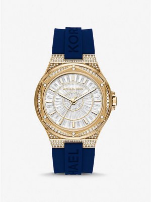 Orologi Michael Kors Oversized Lennox Pave And Silicone Donna Oro | 961805-MBZ