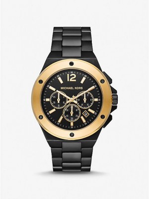 Orologi Michael Kors Oversized Lennox Uomo Nere Oro | 742639-WYE