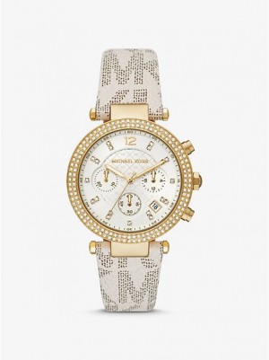 Orologi Michael Kors Oversized Parker Pave And Logo Donna Oro | 628591-DTK