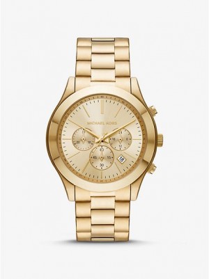 Orologi Michael Kors Oversized Slim Runway Uomo Oro | 082569-AQS