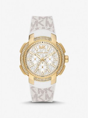 Orologi Michael Kors Oversized Sydney Pave And Logo Donna Oro | 014362-IOT