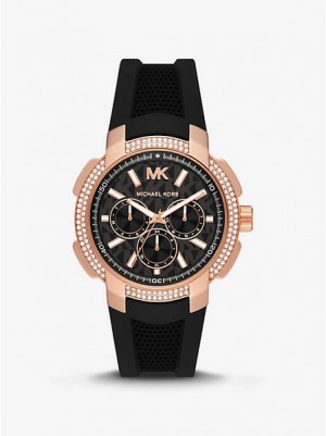 Orologi Michael Kors Oversized Sydney Pave And Silicone Donna Rosa Oro | 567823-AGJ