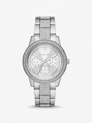 Orologi Michael Kors Oversized Tibby Pave Donna Argento | 340615-BOS