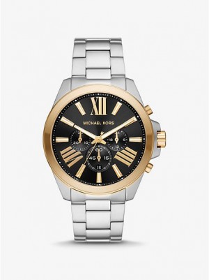 Orologi Michael Kors Oversized Wren Uomo Argento Oro | 081436-SUT