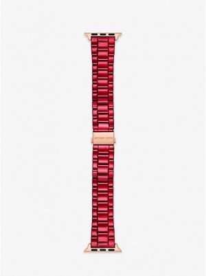 Orologi Michael Kors Red-coated Stainless Steel Cinturino For Apple Donna Rosse | 628341-NJK