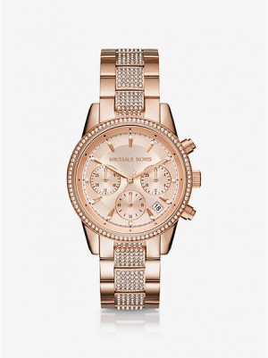 Orologi Michael Kors Ritz Pave Donna Rosa Oro | 703548-EPY