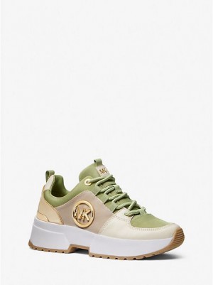 Sneakers Michael Kors Cosmo Tela Donna Verde Oliva | 024983-BOD