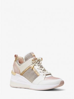 Sneakers Michael Kors Georgie Pelle And Chain-mesh Donna Colorate | 349250-KLZ