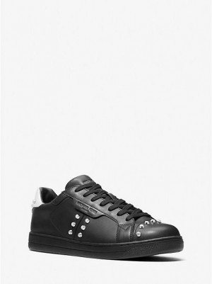 Sneakers Michael Kors Keating Studded Pelle Uomo Nere | 605237-POH