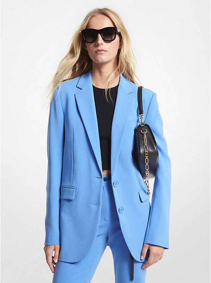 Blazer Michael Kors Crepe Boyfriend Donna Blu | 689374-GFZ