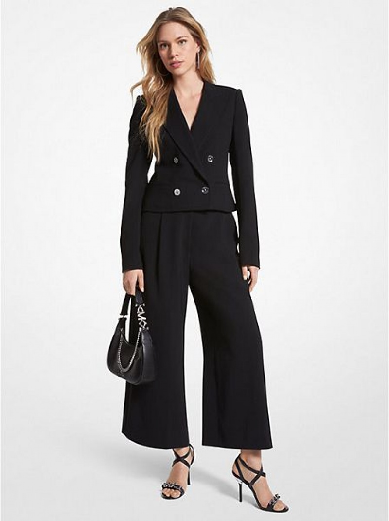 Blazer Michael Kors Cropped Crepe Donna Nere | 523867-FMB