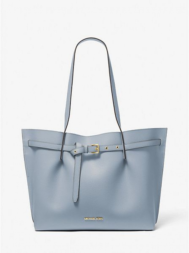 Borse Tote Michael Kors Emilia Large Pebbled Pelle Donna Blu | 231874-ASX