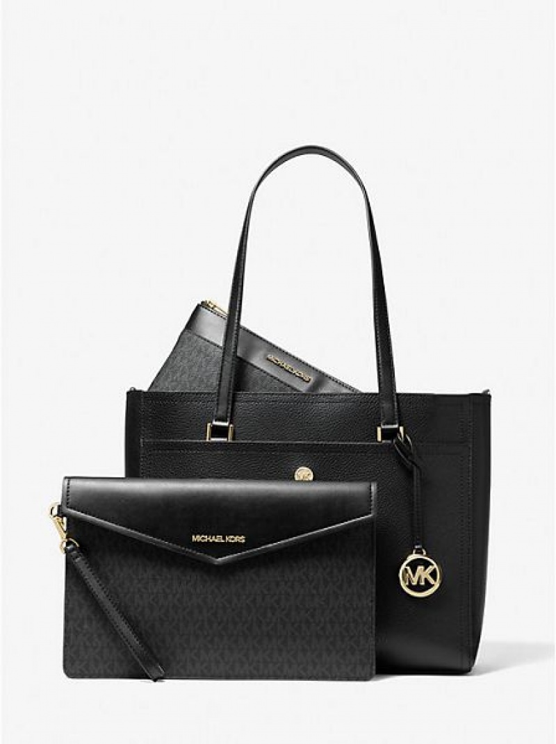 Borse Tote Michael Kors Maisie Large Pebbled Pelle 3-in-1 Donna Nere | 082145-TCD