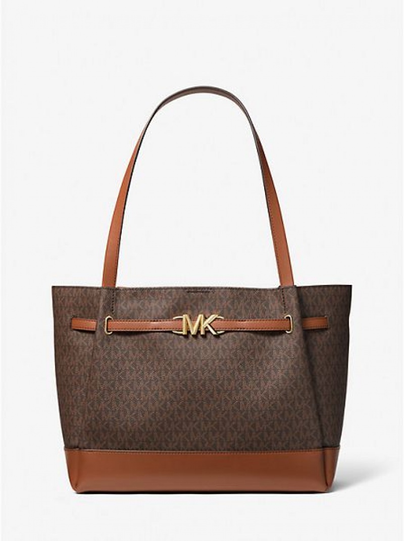 Borse Tote Michael Kors Reed Large Logo Donna Marroni | 369087-MQH