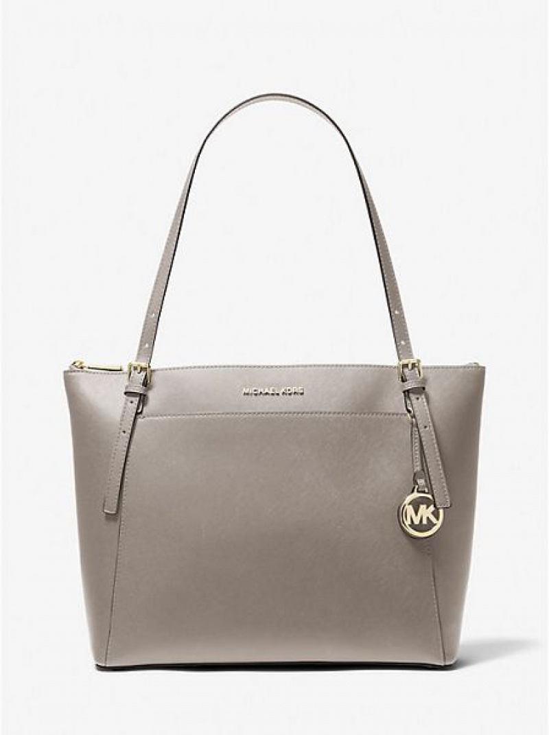 Borse Tote Michael Kors Voyager Large Saffiano Pelle Donna Grigie | 658240-SWY