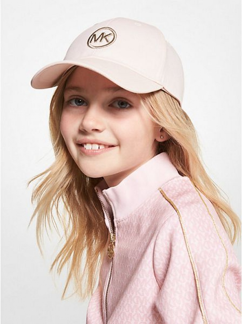 Cappelli Michael Kors Logo Embroidered Cotone Baseball Bambino Rosa | 150239-PAG