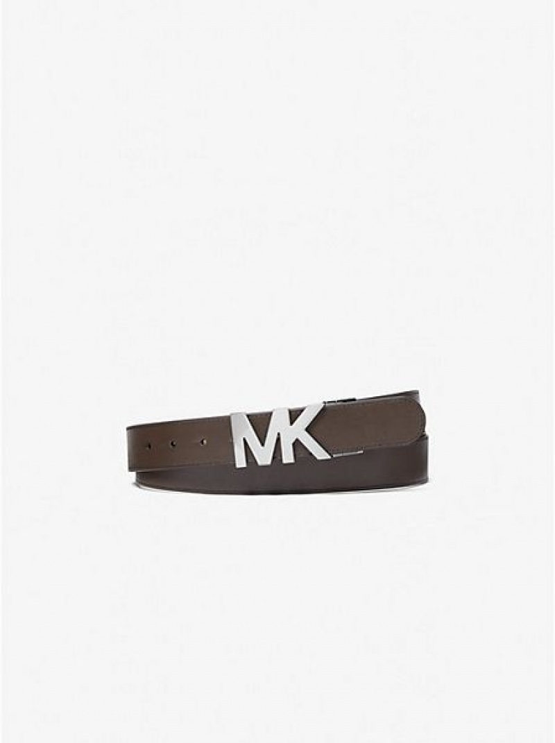 Cinture Michael Kors Logo And Billfold Uomo Grigie Marroni | 617950-TDZ