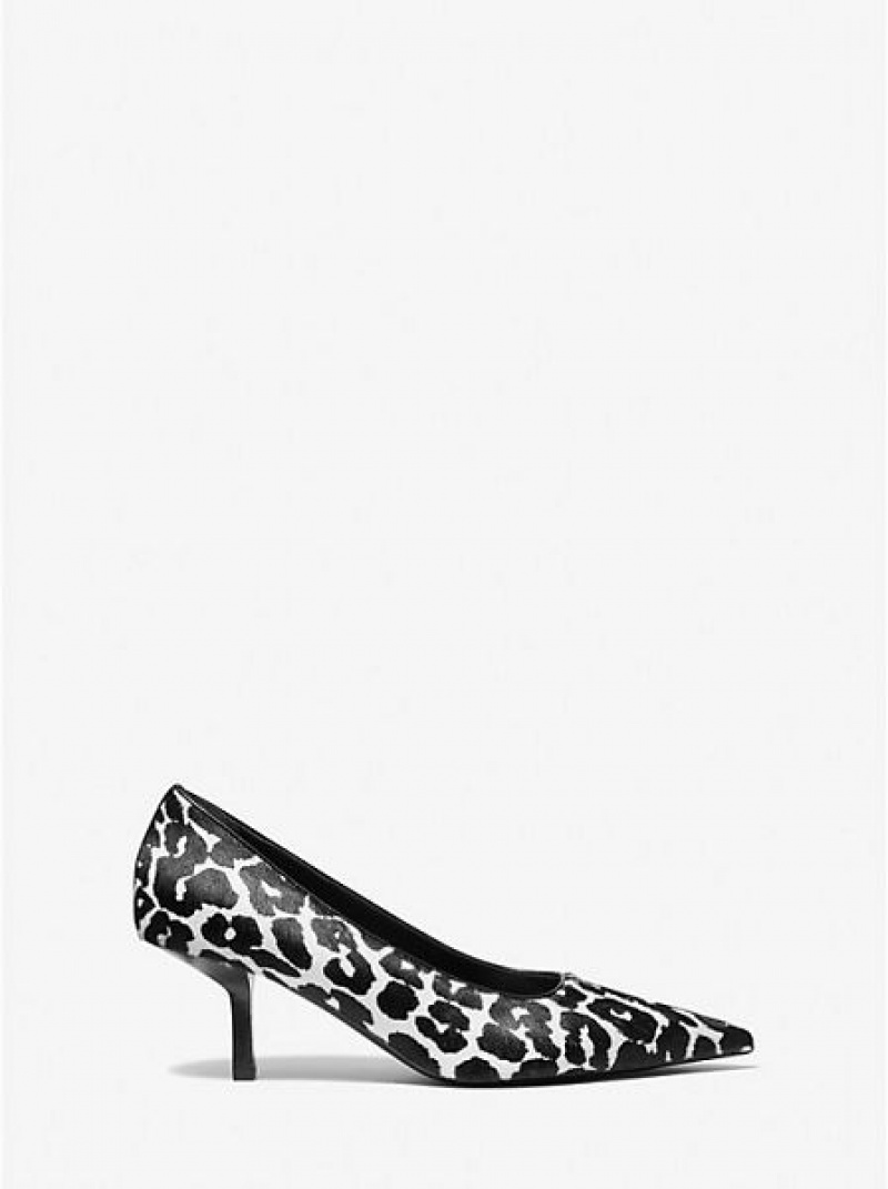 Décolleté Michael Kors Frankie Leopard Print Calf Hair Donna Nere Bianche | 962813-FCG