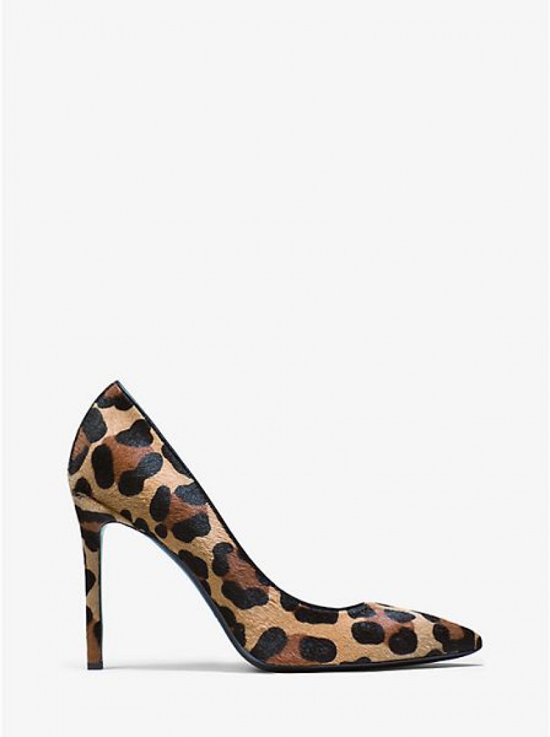 Décolleté Michael Kors Gretel Leopard Calf Hair Donna Nere Marroni | 405731-YUF