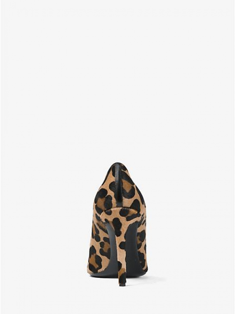 Décolleté Michael Kors Gretel Leopard Calf Hair Donna Nere Marroni | 405731-YUF