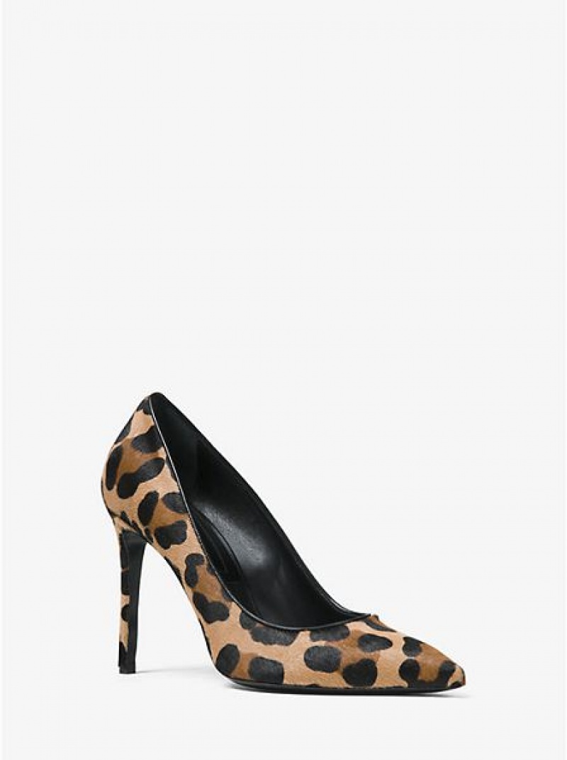 Décolleté Michael Kors Gretel Leopard Calf Hair Donna Nere Marroni | 405731-YUF