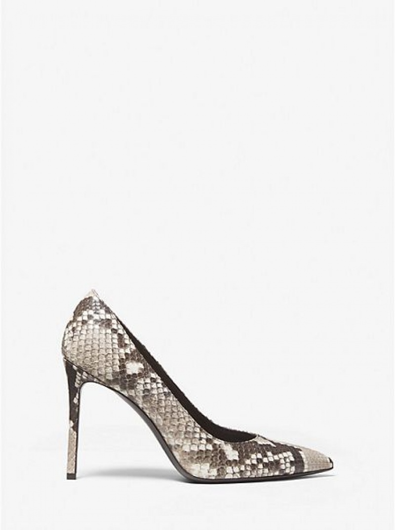 Décolleté Michael Kors Gretel Python Embossed Pelle Donna Beige | 159428-MZY