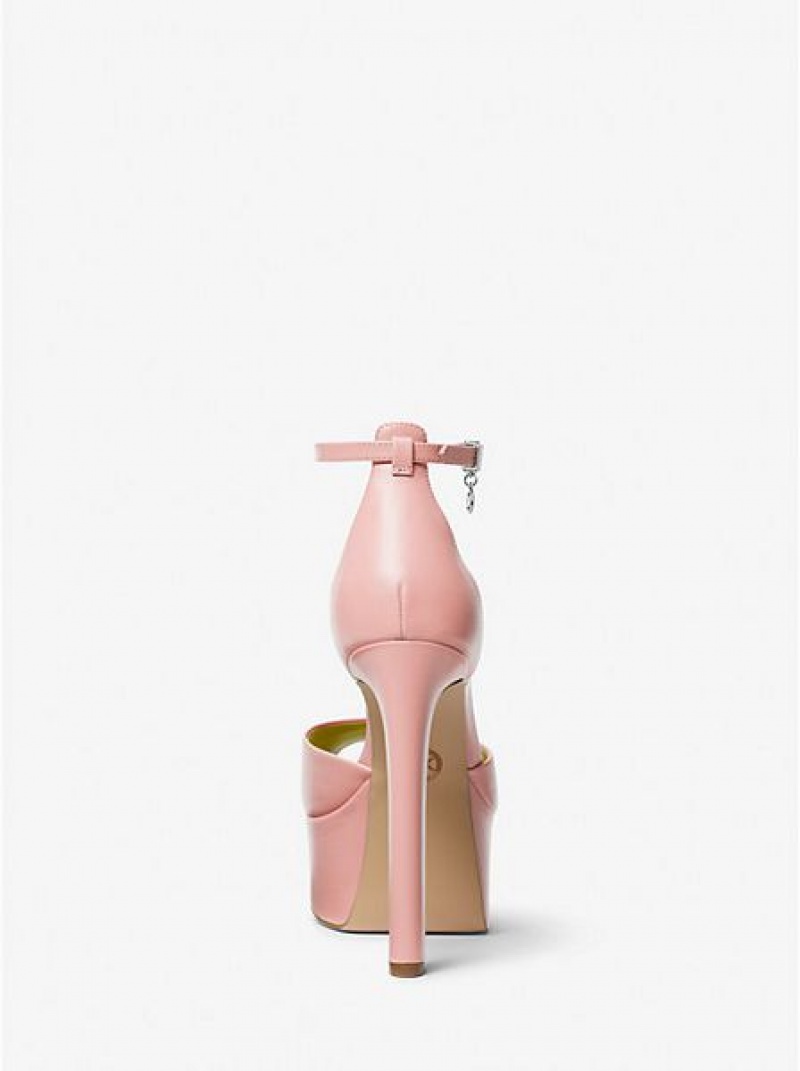 Décolleté Michael Kors Martina Pelle Peep-toe Platform Donna Rosa | 768315-IUM