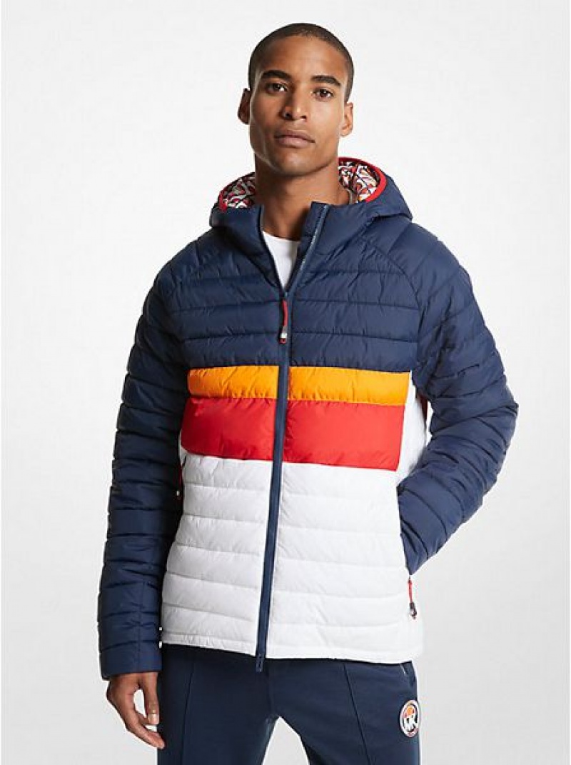 Giacche Michael Kors Mk X Ellesse Breckenridge Color-blocked Trapuntato Nylon Puffer Uomo Colorate | 639418-YQN