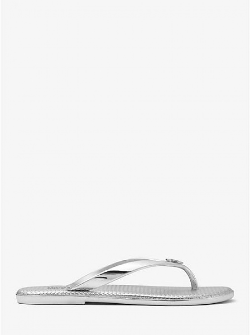 Infradito Michael Kors Jet Set Metallic Jelly Donna Argento | 182359-ITK